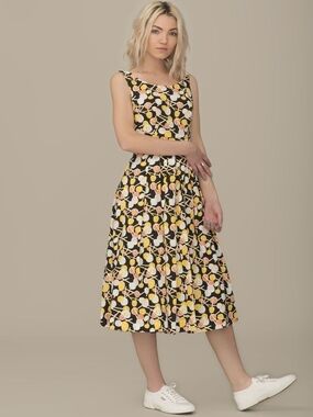 Emily And Fin Isobel Lollypop Black & Yellow Dress Size 16UK